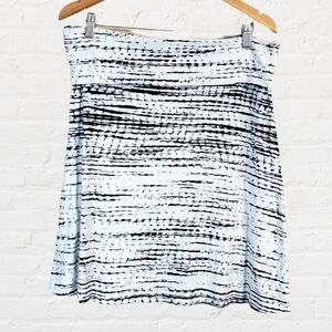 Cynthia Rowley Black & White Midi A Line Skirt Size XL